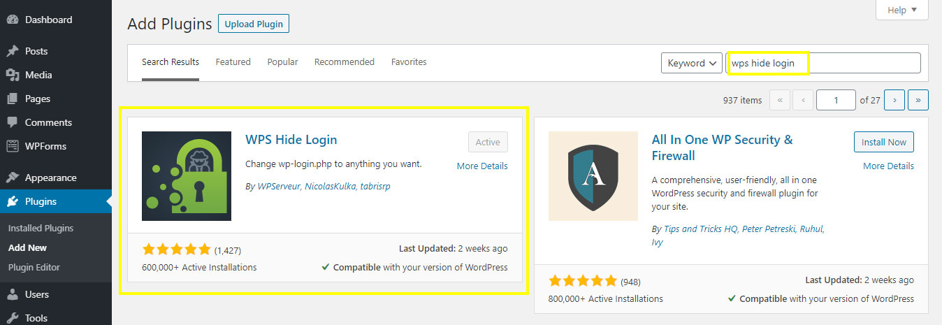 wordpress plugin ozh hiide admin panels